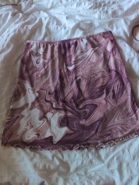 Urban Outfitters Purple Marble Slip Mini Skirt